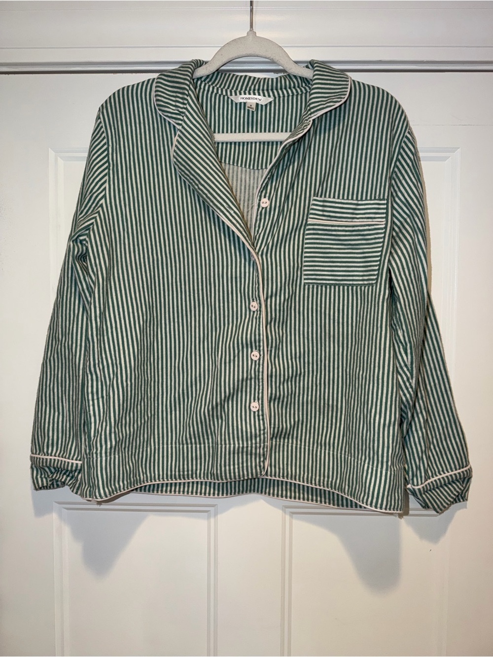 Honeydew Striped Button Up Pajama Top